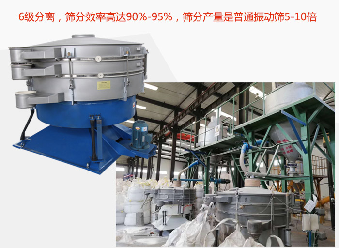 搖擺篩采用6級分離，篩分效率高達(dá)90%-95%，篩分產(chǎn)量是普通振動(dòng)篩5-10倍